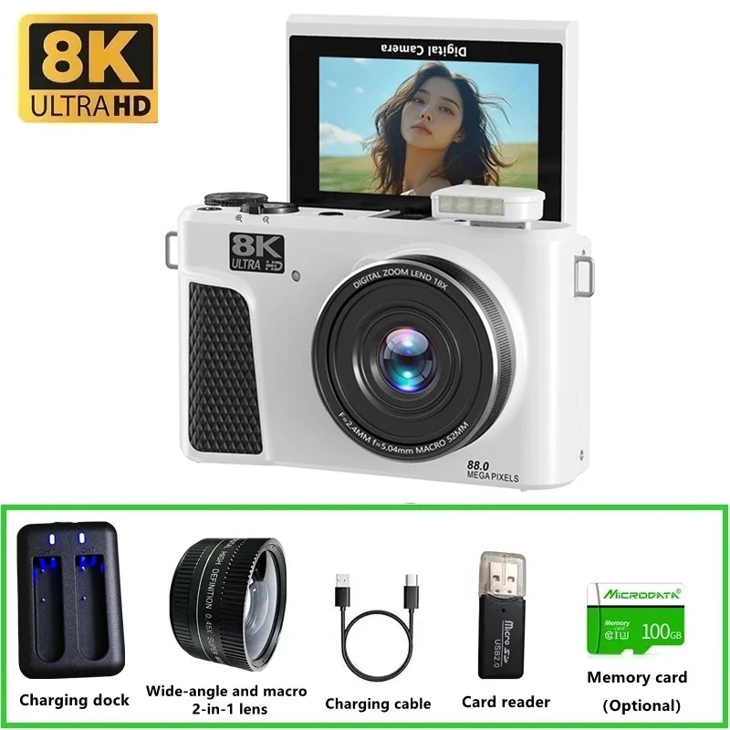 Electronics Gadgets For Home - กล้องดิจิตอล WD300 8K 88MP กล้องบันทึกวิดีโอ เหมาะสำหรับ