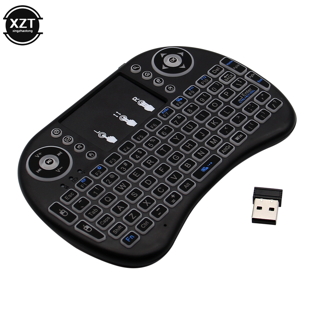 Wireless Keyboard Mini - Backlit เมาส์ภาษาอังกฤษภาษารัสเซีย, ภาษาสเปนโปรตุเกส2.4กรัมรีโมทคอนโทรลทัชแพดสำหรับแอนดรอยด์ทีวี I8พีซีคีย์บอร์ดไร้สายขนาดเล็ก