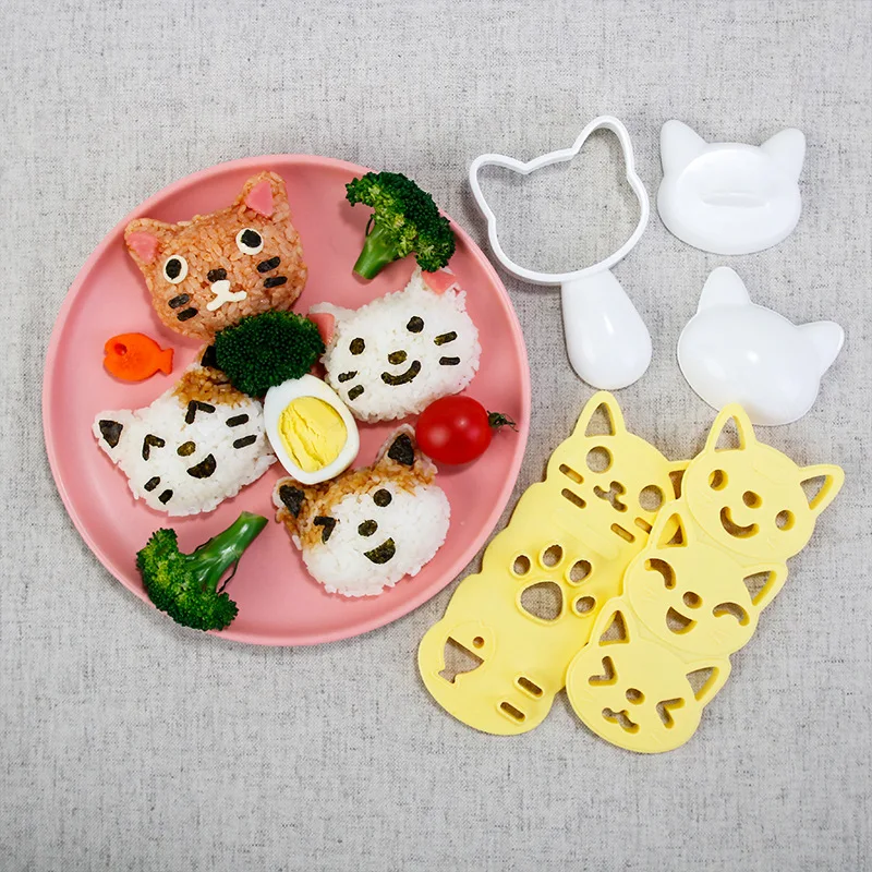 Japanese Electronics Gadgets - 1 ชุดซิลิโคนลูกข้าวแม่พิมพ์แมวน่ารักกระต่ายสไตล์ญี่ปุ่น Bento Maker เครื่องมือทําอาหารซูชิ Nori