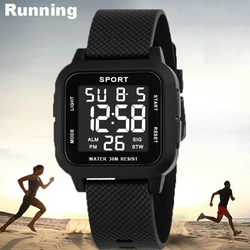 Electronics Gadgets For Men - YIKAZE ผู้ชายกีฬานาฬิกากันน้ําส่องสว่างผู้ชายนาฬิกาดิจิตอลมัลติฟังก์ชั่อิเล็กทรอนิกส์นาฬิกาข้อมือสําหรับชายเด็กนักเรียนของขวัญ