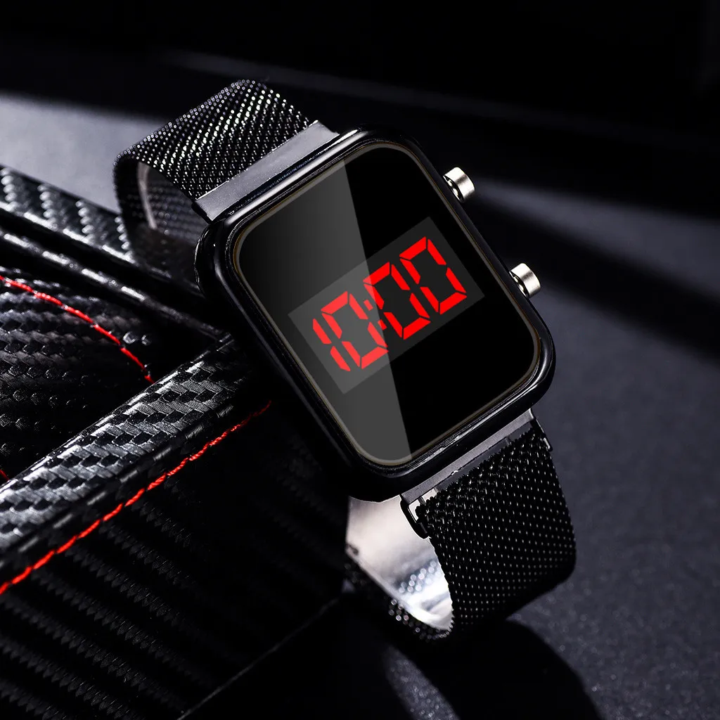 นาฬิกาข้อมือดิจิตอล LED ทรงสี่ - Electronics Gadgets For Men บทวิจารณ์และราคา