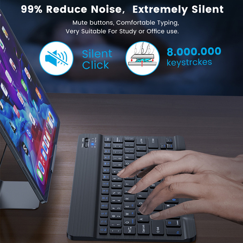10 นิ้วคีย์บอร์ดไร้สายบลูทูธมิ - Wireless Keyboard Mini บทวิจารณ์และราคา