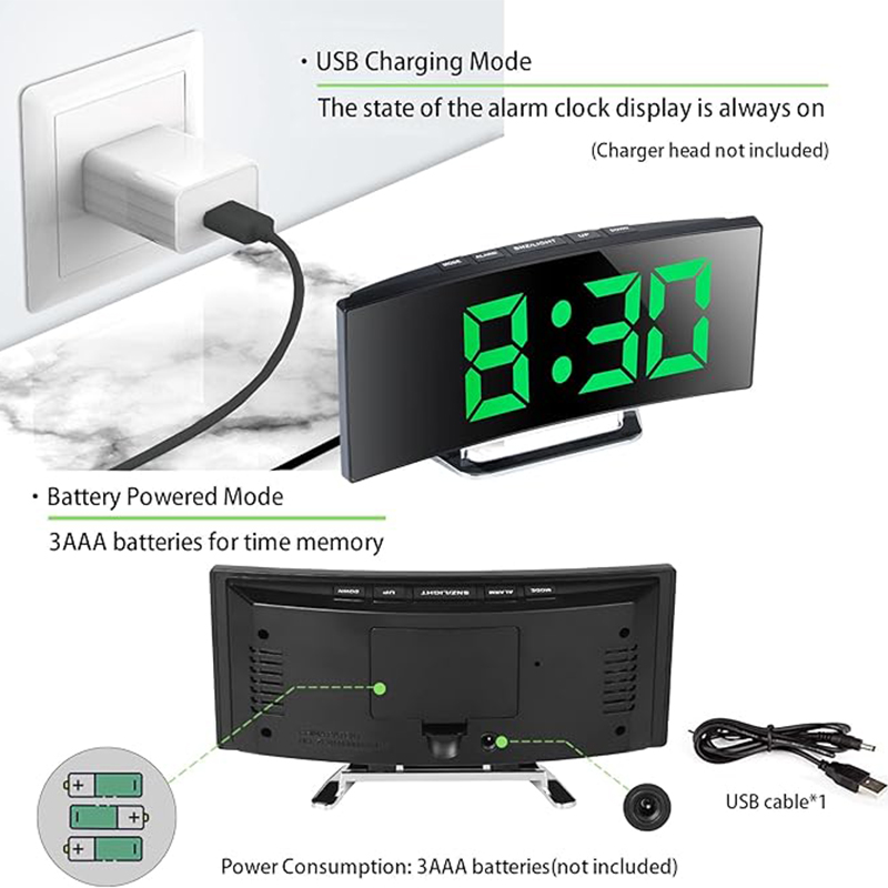 นาฬิกาปลุกดิจิตอล LED หน้าจอโค - Electronics Gadgets For Home บทวิจารณ์และราคา